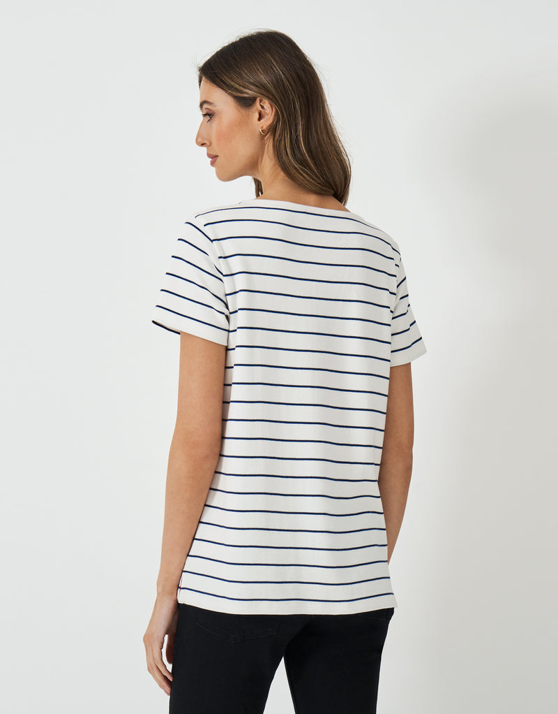 An image of the Crew Clothing Ultimate Stripe Heavyweight Cotton T-Shirt