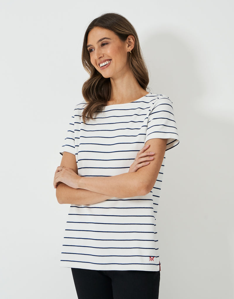 An image of the Crew Clothing Ultimate Stripe Heavyweight Cotton T-Shirt