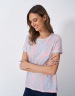 An image of the Crew Clothing Stripe Crew Neck Slub T-Shirt