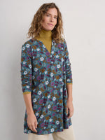 An image of the Seasalt Wreathe Tunic in Woodblock Bloom Dusky Jade.