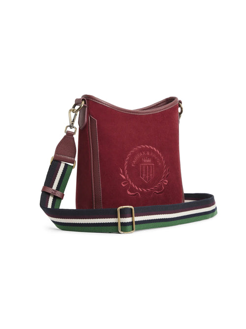 An image of the Fairfax & Favor Richmond Messenger Bag in Ruby.