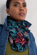 An image of the Seasalt May Garland Circle Scarf in Seaweed Bloom 