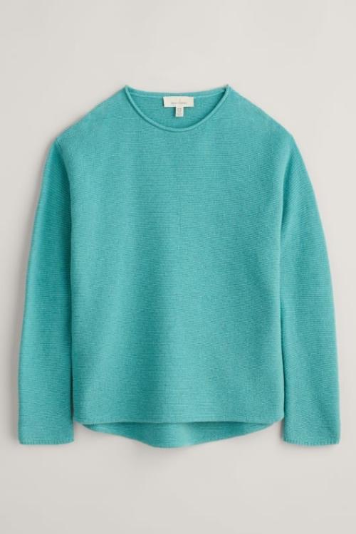 An image of the Seasalt Fruity Jumper in Seashore/Teal.