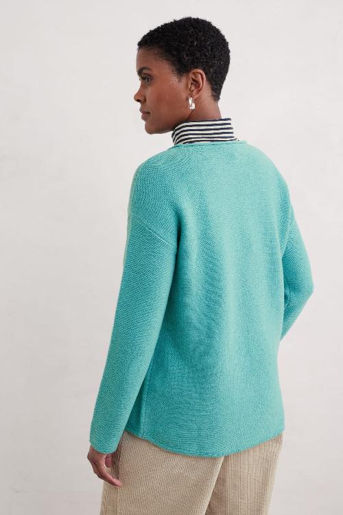 An image of the Seasalt Fruity Jumper in Seashore/Teal.