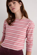 An image of the Seasalt Sailor Shirt in Falmouth Shore Pink Grass Chalk / Pink.