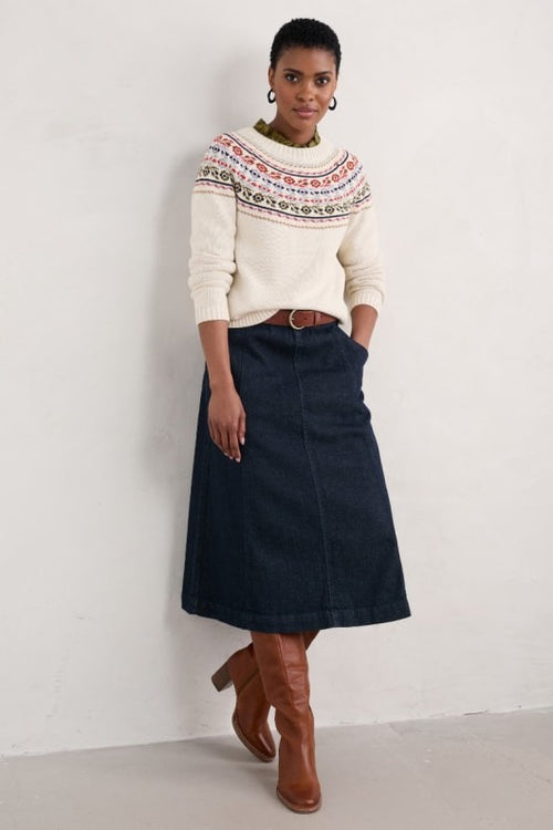 An image of the Seasalt Stitch Work Jumper in Tapestries Chalk Multi.