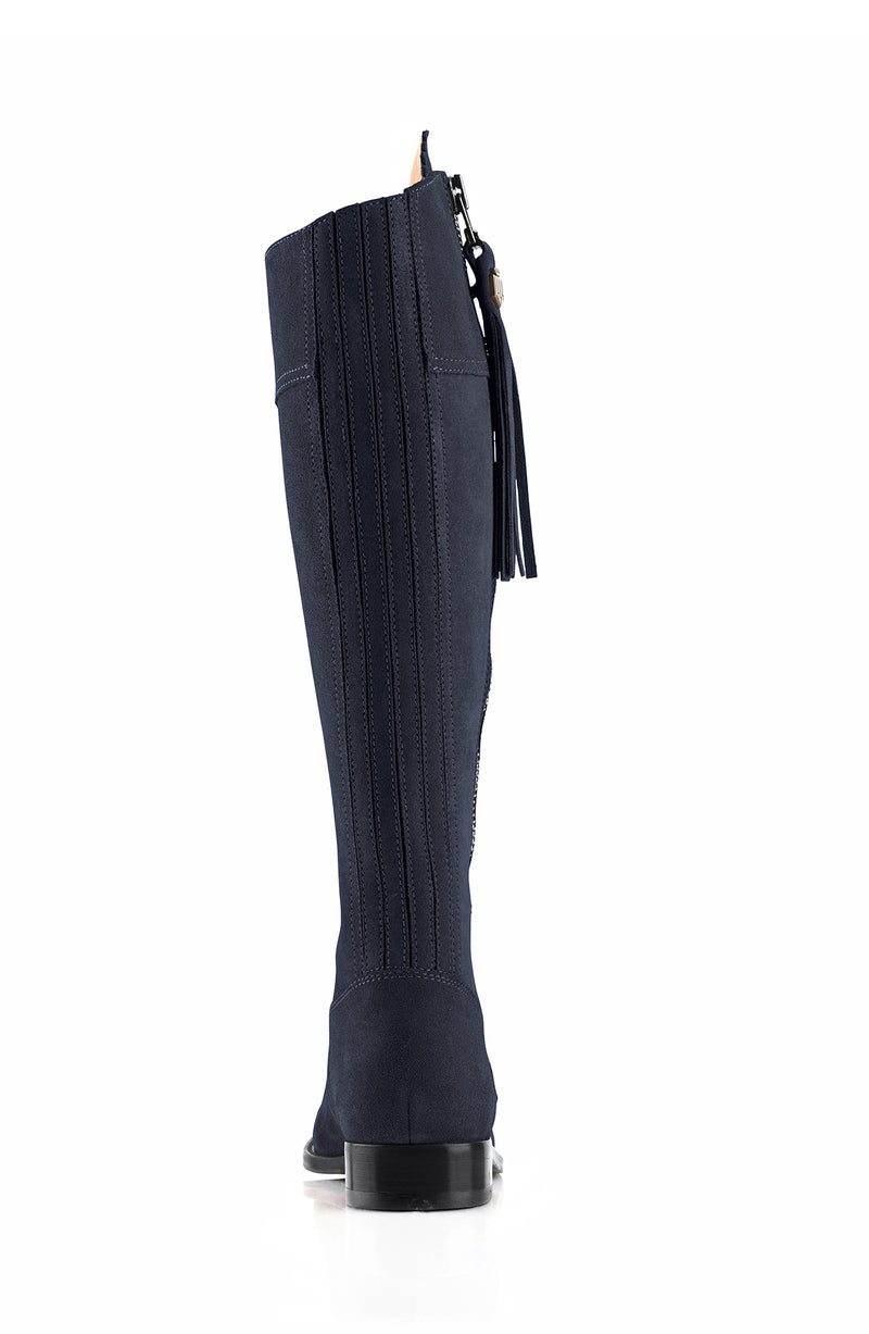 An image of the Fairfax & Favor Regina Flat Boots in Navy.