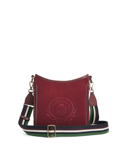 An image of the Fairfax & Favor Richmond Messenger Bag in Ruby.