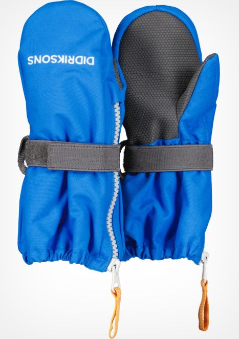 An image of the Didriksons Biggles Zip Mittens in Caribbean Blue.