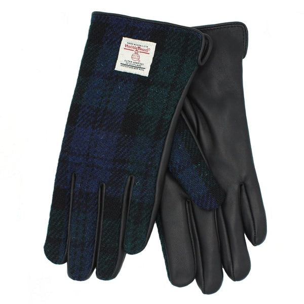 An image of the Heather Accessories Skye Harris Tweed And Leather Women's Gloves