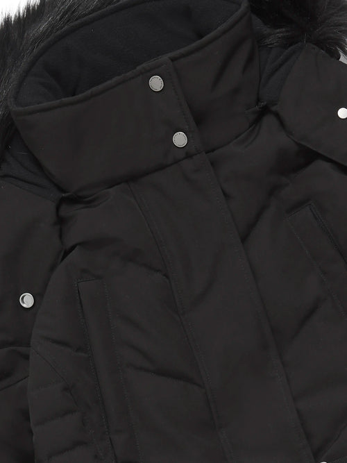 An image of the Fairfax & Favor Charlotte Padded Longline Coat in Black.