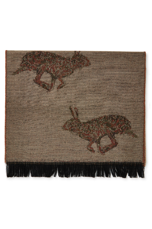 An image of the Dubarry Fernwood Hare Scarf in Taupe.