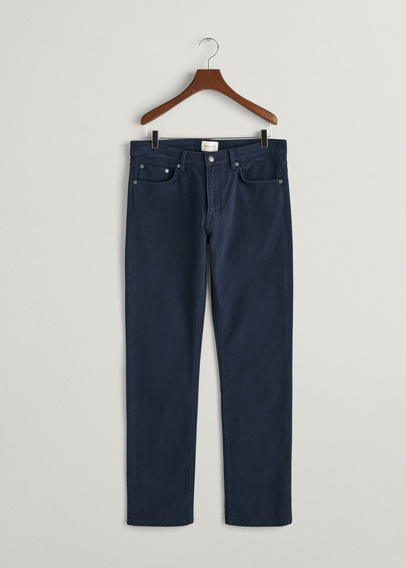 An image of the Gant Regular Soft Twill Jeans in Marine.