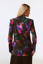 An image of a model wearing the Joseph Ribkoff Floral Blazer in Black/Multi.