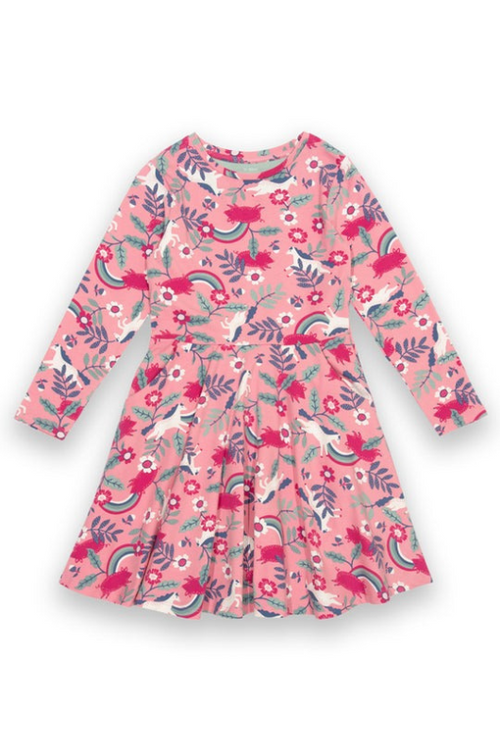 An image of the Kite Pig Pannage Skater Dress in Pink.