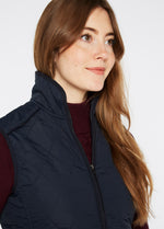 An image of the Dubarry Heywood Quilted Gilet in Navy.