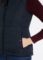 An image of the Dubarry Heywood Quilted Gilet in Navy.