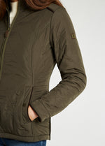 An image of the Dubarry Glenfarne Quilted Jacket in Olive.