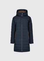 An image of the Dubarry Ballybrophy Down Filled Coat in Navy.