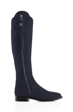 An image of the Fairfax & Favor Regina Flat Boots in Navy.