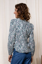 An image of the Lily & Me Braidstone Blouse Connie in Duck Egg.