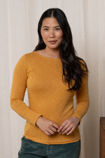 An image of the Lily & Me Monica Top in Mustard.