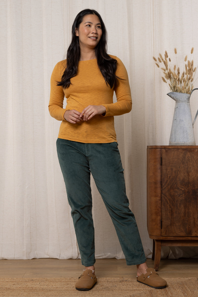 An image of the Lily & Me Monica Top in Mustard.