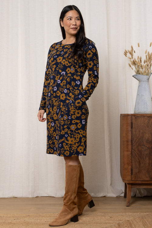 An image of the Lily & Me Frampton Dress Cuckoo in Ginger.