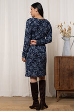 An image of the Lily & Me Frampton Dress Painterly in Blue.