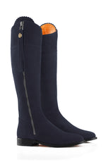 An image of the Fairfax & Favor Regina Flat Boots in Navy.