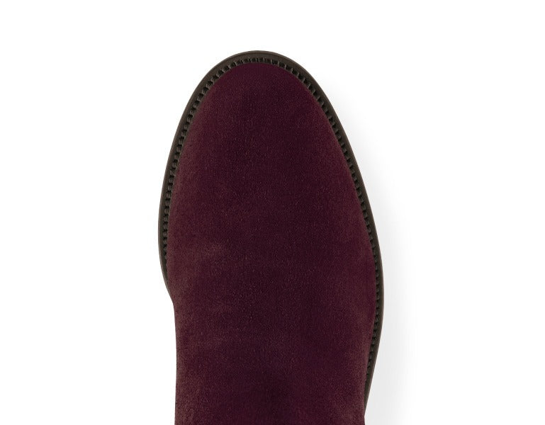 An image of the Fairfax & Favor Regina Flat Boots in Plum.