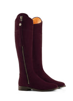 An image of the Fairfax & Favor Regina Flat Boots in Plum.