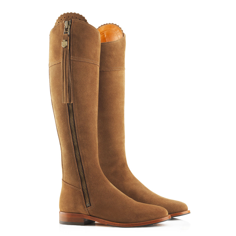 An image of the Fairfax & Favor Regina Flat Boots in Tan.