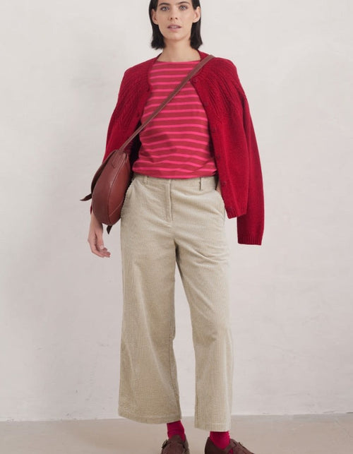 An image of the Seasalt Sailor Shirt in Breton Dahlia Coulis.