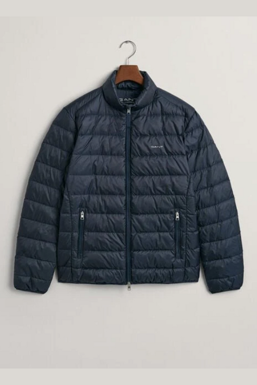 An image of the Gant Light Down Jacket in Evening Blue.