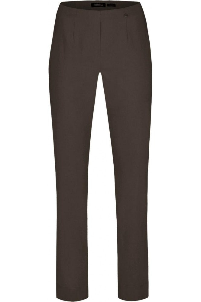 An image of the Robell Marie Trousers in Dark Brown.