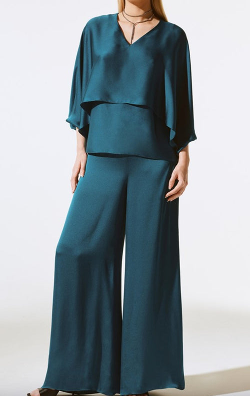 An image of the Joseph Ribkoff Wide Leg Trousers in Twilight.