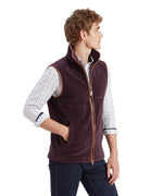 An image of the Schoffel Mens Oakham Fleece Gilet in Port.