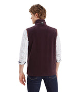 An image of the Schoffel Mens Oakham Fleece Gilet in Port.