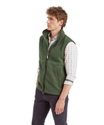 An image of the Schoffel Mens Oakham Retro Fleece Gilet in Woodland.