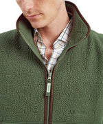 An image of the Schoffel Mens Oakham Retro Fleece Gilet in Woodland.