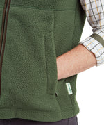 An image of the Schoffel Mens Oakham Retro Fleece Gilet in Woodland.