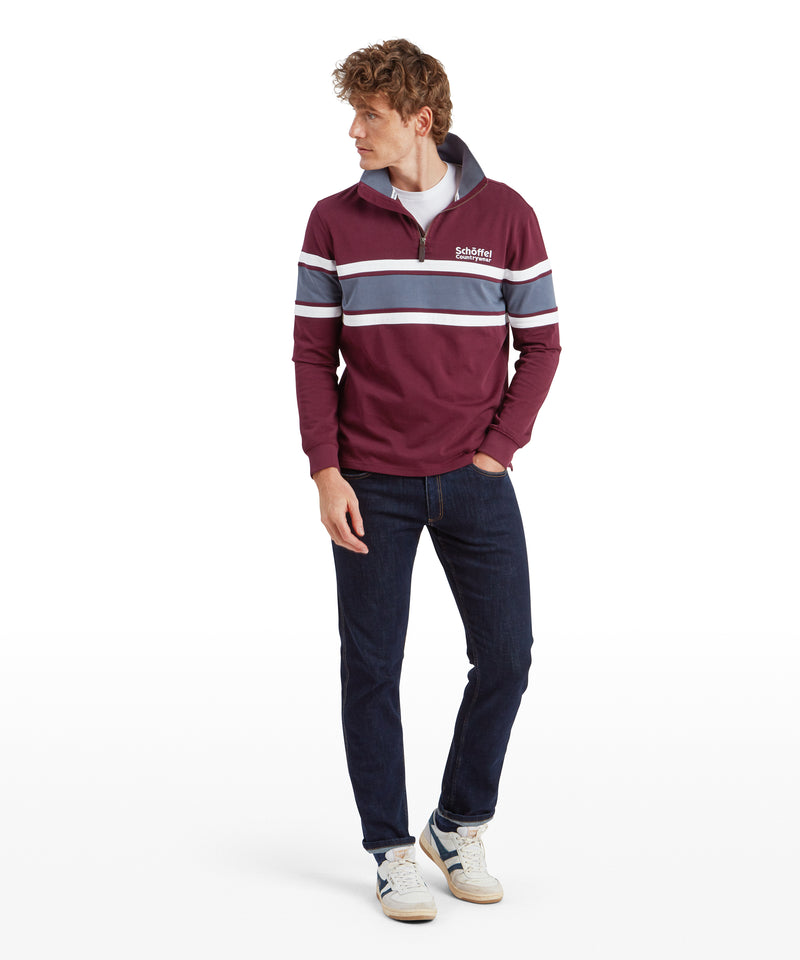 An image of the Schoffel Exmouth Heritage 1/4 Zip in Wine.