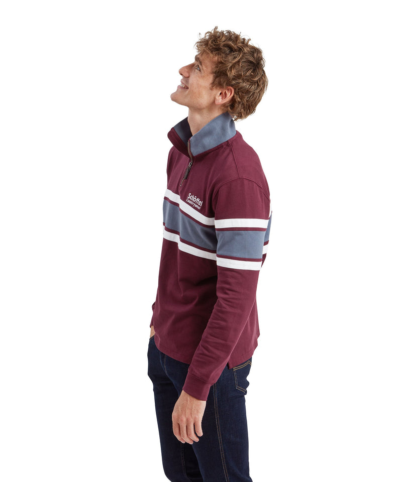 An image of the Schoffel Exmouth Heritage 1/4 Zip in Wine.