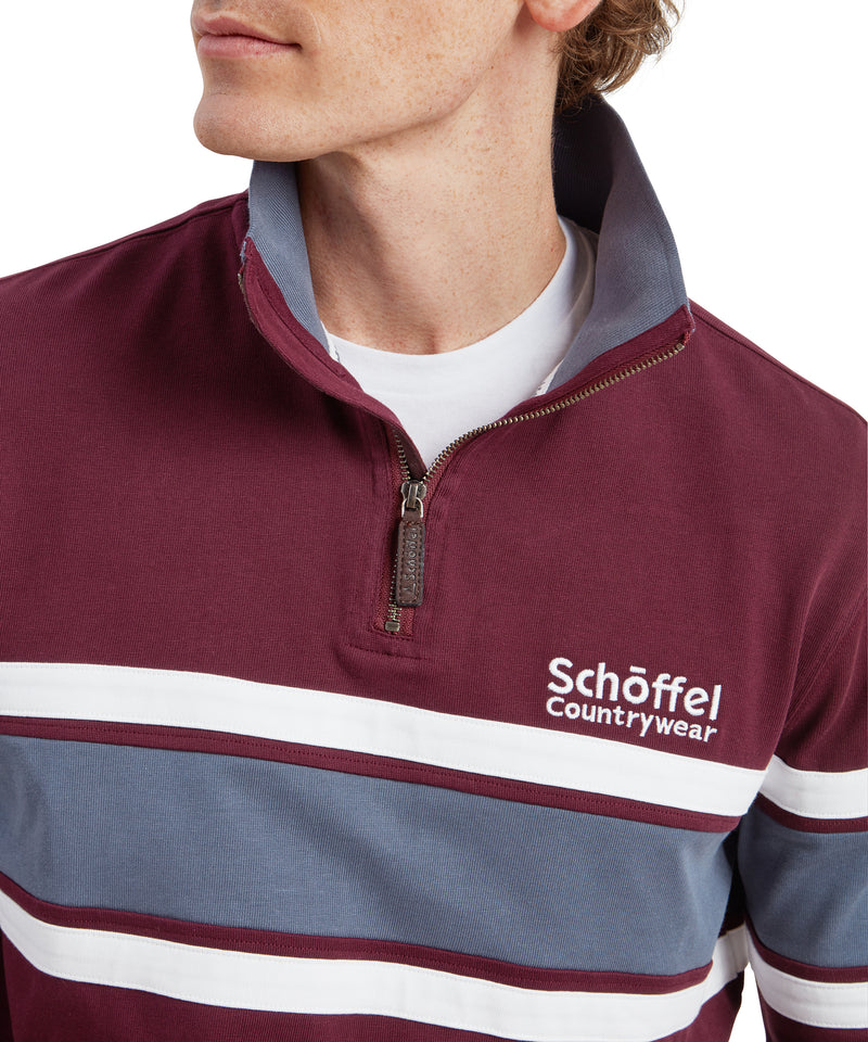 An image of the Schoffel Exmouth Heritage 1/4 Zip in Wine.