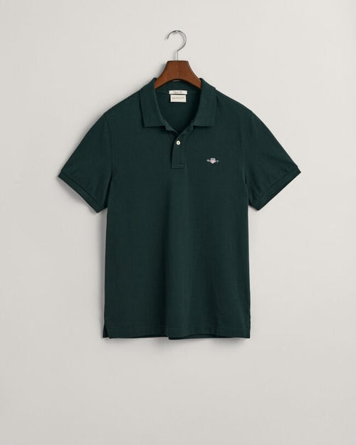 An image of the Gant Short Sleeve Pique Polo in Tartan Green.