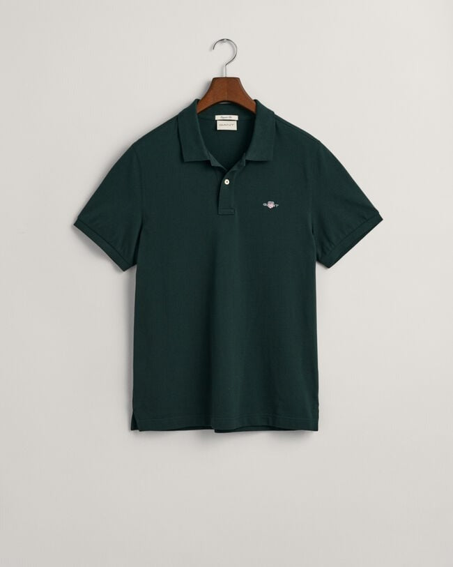 An image of the Gant Short Sleeve Pique Polo in Tartan Green.