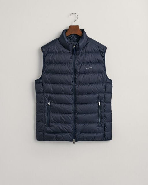 An image of the Gant Light Down Gilet in Evening Blue.