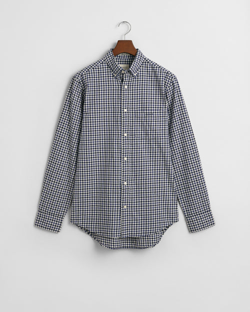 An image of the Gant Regular Fit Gingham Light Twill Shirt in Sailor Navy.