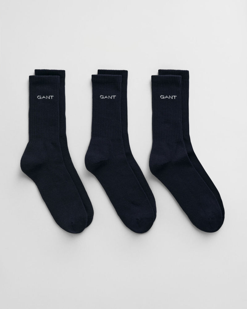 An image of the Gant 3-Pack Sports Socks in Marine.